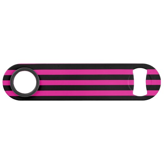 Rayures de bonbon fuchsia et noir (Dos Horizontal)
