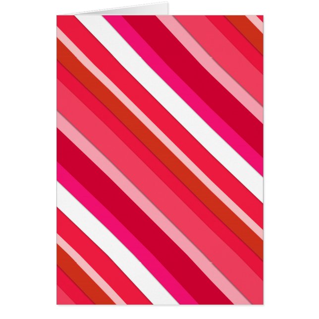 Rayures de bonbons superposées - rouge, rose et bl (Devant)