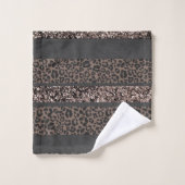 Rayures de brillant de léopard Glam 6 (Gant de toilette)