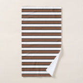 Rayures de brun, blanches et noires (Serviette à main)
