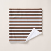 Rayures de brun, blanches et noires (Gant de toilette)