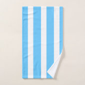Rayures de cabane bleu ciel et blanc  (Serviette à main)