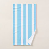 Rayures de cabane bleu pastel blanc (Serviette à main)