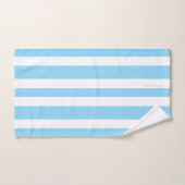 Rayures de cabane bleu pastel blanc (Serviette à main)