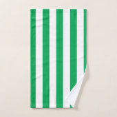 Rayures de cabane vertes et blanches (Serviette à main)