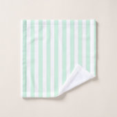 Rayures de Cabanon Vert Menthe avec Initiales Mono (Gant de toilette)