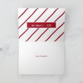 Rayures de canne à bonbon, carte de vœux pliée 5"  (Intérieur)