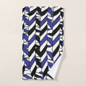 Rayures de corde bleu blanc noir (Serviette à main)