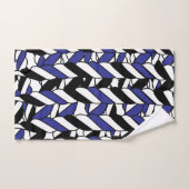 Rayures de corde bleu blanc noir (Serviette à main)