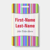 Rayures de diverses couleurs ; Badge nominatif (Back)