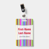 Rayures de diverses couleurs ; Badge nominatif (Front with Clip)