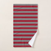Rayures de gris de Bourgogne et de charbon de bois (Serviette à main)