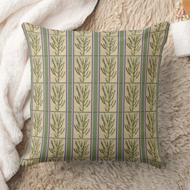 Rayures de Kalanchoes sur Coussin de Jetée Vert Mo (Couverture)