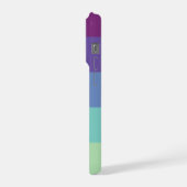 Rayures de lagon modernes, bleu violet, nom person (Côté gauche)