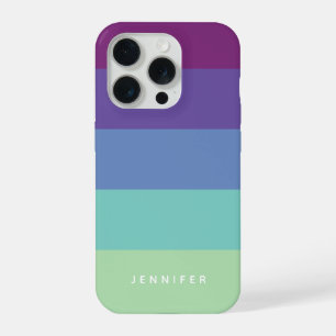 Rayures de lagon modernes, bleu violet, nom person