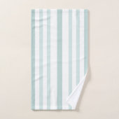 Rayures de ligne vert grisâtre gris sur blanc (Serviette à main)