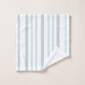 Rayures de ligne vert grisâtre gris sur blanc (Gant de toilette)