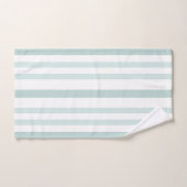 Rayures de ligne vert grisâtre gris sur blanc (Serviette à main)