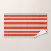 Rayures de ligne vert grisâtre gris sur rouge (Serviette à main)