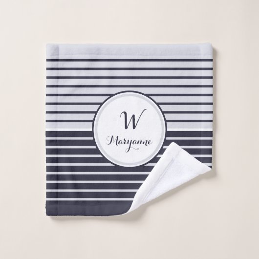 Rayures de monogrammes de la marine (Gant de toilette)