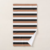 Rayures de noir, de brun et de blanc (Serviette à main)