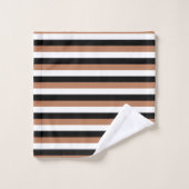 Rayures de noir, de brun et de blanc (Gant de toilette)