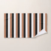 Rayures de noir, de brun et de blanc (Serviette à main)
