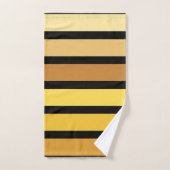 Rayures de nuances de jaune doré sur fond noir  (Serviette à main)