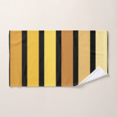 Rayures de nuances de jaune doré sur fond noir  (Serviette à main)