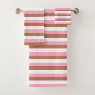 Rayures de rose, de brun et de blanc