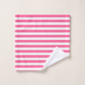 Rayures de roses indien et de blanc (Gant de toilette)