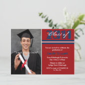 Rayures de rouge de faire-part de photo (Debout devant)