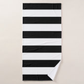 Rayures de store audacieuses noir blanc (Serviette de bain)