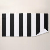 Rayures de store audacieuses noir blanc (Serviette de bain)