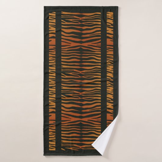 Rayures de tigre avec bordure (Serviette de bain)