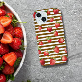 Rayures de vanille fraise Personnaliser le Coque i