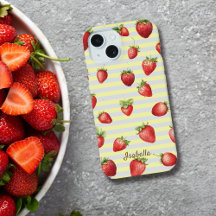 Rayures de vanille fraise Personnaliser le Coque i