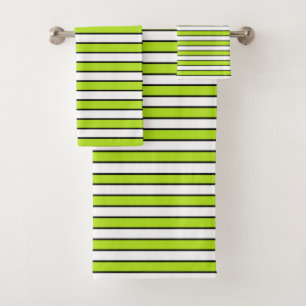 Rayures de vert de chaux, blanches et noires
