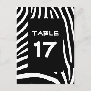Rayures de Zèbre Noir Numéro de Table