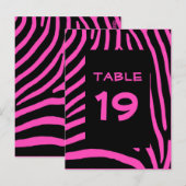 Rayures de zèbre rose numéro de table (Devant / Derrière)