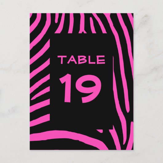 Rayures de zèbre rose numéro de table (Devant)