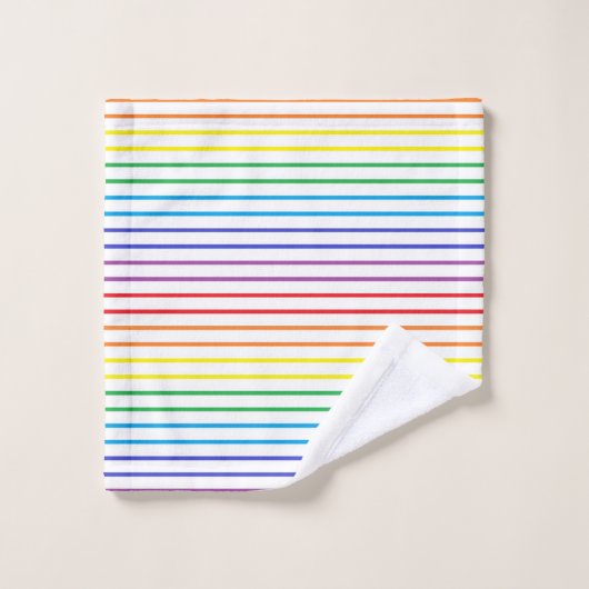 Rayures décrites d'arc-en-ciel (Gant de toilette)