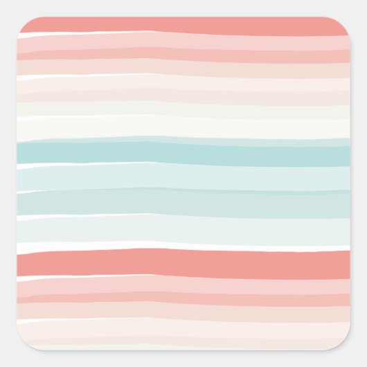 Rayures d'été en autocollants corail et turquoise (Devant)