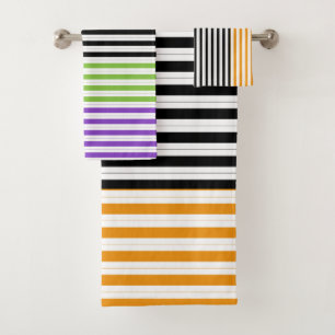 Rayures d'Halloween Violet Vert Noir Orange