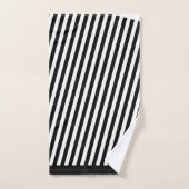 Rayures diagonales noir blanc (Serviette à main)