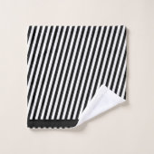 Rayures diagonales noir blanc (Gant de toilette)