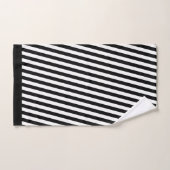 Rayures diagonales noir blanc (Serviette à main)