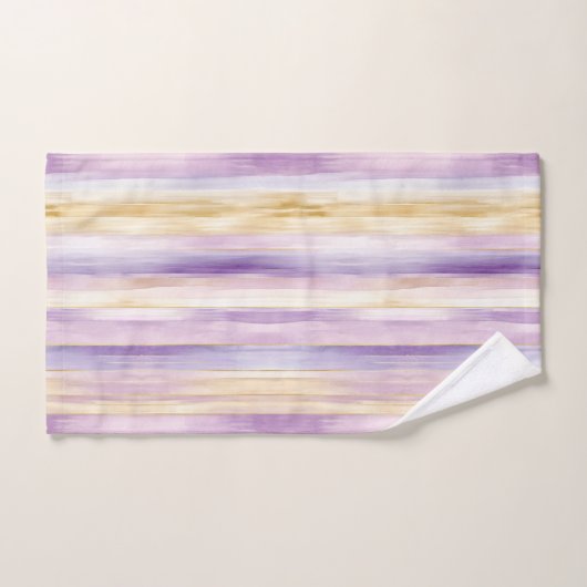 Rayures d'iris crème violet   (Serviette à main)