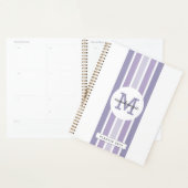 Rayures d'ombre de lavande monogramme personnalisé (Devant avec enveloppe)