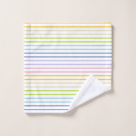Rayures en pastel décrites d'arc-en-ciel (Gant de toilette)